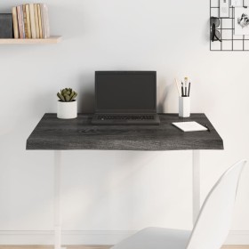 Behandelte dunkelbraune Eichenholz-Tischplatte 80x60x(2-4) cm von vidaXL, Tischplatten - Ref: Foro24-3156423, Preis: 70,79 €,...