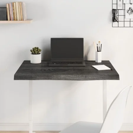 Behandelte dunkelbraune Eichenholz-Tischplatte 80x60x(2-4) cm von vidaXL, Tischplatten - Ref: Foro24-3156423, Preis: 69,90 €,...