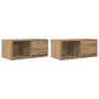 Muebles para TV 2 uds madera roble artisan 60x31x25,5 cm