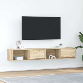 Muebles de TV 2 uds Roble Sonoma 80x31x25,5cm Madera ingeniería en Muebles TV | Comprar online en Foro24