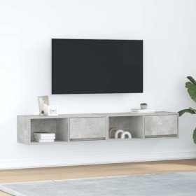 Muebles de TV 2uds madera ingeniería gris hormigón 80x31x25,5cm en Muebles TV | Comprar online en Foro24