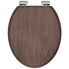 SCHÜTTE Asiento de inodoro con cierre suave DARK WOOD MDF