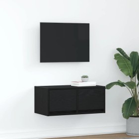 Mueble de TV madera de ingeniería roble negro 60x31x25,5 cm en Muebles TV | Comprar online en Foro24