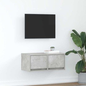 Mueble de TV madera de ingeniería gris hormigón 60x31x25,5 cm en Muebles TV | Comprar online en Foro24