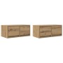 Muebles para TV 2 uds madera roble artisan 60x31x25,5 cm