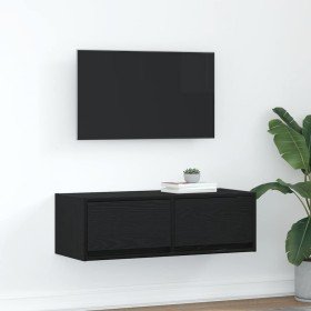 Mueble de TV de madera de roble negro 80x31x25,5 cm en Muebles TV | Comprar online en Foro24
