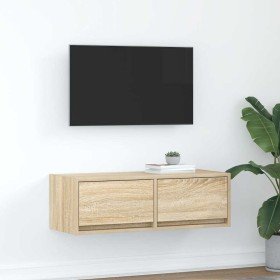 Mueble de TV de roble Sonoma 80x31x25,5 cm Madera de ingeniería en Muebles TV | Comprar online en Foro24