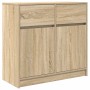 Aparador con cajón roble Sonoma 80x34x76 cm madera ingeniería