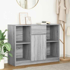 Aparador con cajón  Sonoma gris 101x35x76 cm madera ingeniería en Aparadores | Comprar online en Foro24