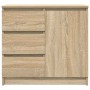 Aparador con cajón roble Sonoma 71x35x65 cm madera ingeniería