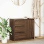 Aparador con cajón roble marrón 71x35x65 cm madera ingeniería