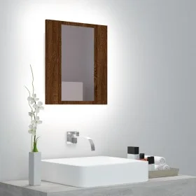 Badezimmerschrank mit LED-Spiegel aus Eichenbraunholz 40x12x45 cm von vidaXL, Badezimmerwaschtische - Ref: Foro24-822835, Pre...