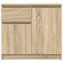 Aparador con cajón roble Sonoma 71x35x65 cm madera ingeniería