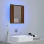 Badezimmerschrank mit LED-Spiegel aus Eichenbraunholz 40x12x45 cm von vidaXL, Badezimmerwaschtische - Ref: Foro24-822835, Pre...
