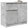 Aparador con cajón gris hormigón 71x35x65 cm madera ingeniería