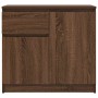 Aparador con cajón roble marrón 71x35x65 cm madera ingeniería