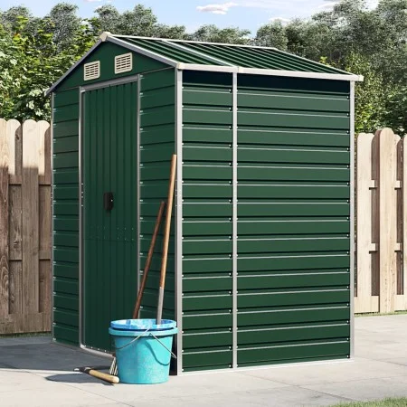 Grüner Gartenschuppen aus verzinktem Stahl, 191 x 130 x 198 cm von vidaXL, Schuppen - Ref: Foro24-3188231, Preis: 239,66 €, R...