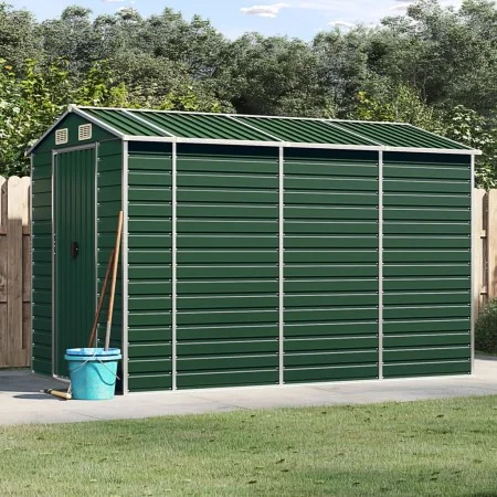 Cobertizo de jardín acero galvanizado verde 191x300x198 cm de vidaXL, Cobertizos - Ref: Foro24-3188233, Precio: 396,59 €, Des...
