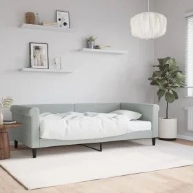 Sofa bed with light gray velvet mattress 90x190 cm by vidaXL, Beds and slatted bases - Ref: Foro24-3197760, Price: 301,64 €, ...