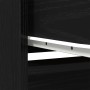 Aparador alto roble negro 29,5x34x119,5 cm madera de ingeniería
