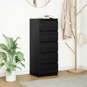 Aparador con cajones roble negro 37,5x35x99cm madera ingeniería en Aparadores | Comprar online en Foro24