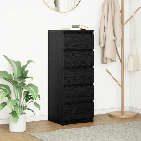 Aparador con cajones roble negro 37,5x35x99cm madera ingeniería en Aparadores | Comprar online en Foro24