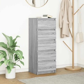 Aparador con cajones Sonoma gris 37,5x35x99cm Madera ingeniería en Aparadores | Comprar online en Foro24