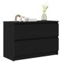 Mueble de TV de madera de ingeniería negro 80x35x54 cm