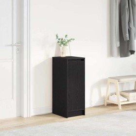 Zapatero de madera de roble negro 29,5x34x76 cm en Zapateros y organizadores de calzado | Comprar online en Foro24