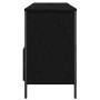 Mueble de baño con lavabo y cajones roble negro 90x34,5x60 cm