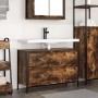Mueble de baño con lavabo y cajones roble ahumado 90x34,5x60 cm