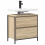 Mueble de baño con lavabo y cajones roble Sonoma 60x34,5x60 cm