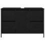 Mueble de lavabo con cajones roble negro 90x34,5x60 cm