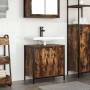 Mueble de baño con lavabo roble ahumado 60x34,5x60 cm