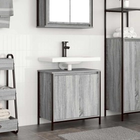 Mueble de baño con lavabo gris Sonoma 60x34,5x60 cm