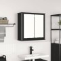 Mueble de baño de pared con espejo roble negro 60x21x60 cm