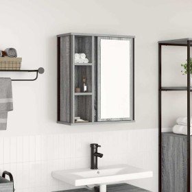 Mueble de baño de pared con espejo gris Sonoma 50x21x60 cm en Tocadores de baño | Comprar online en Foro24