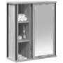 Mueble de baño de pared con espejo gris Sonoma 50x21x60 cm