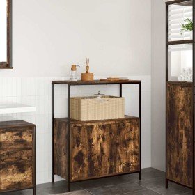 Mueble de baño con estantes roble ahumado 76,5x35x95 cm en Tocadores de baño | Comprar online en Foro24
