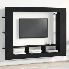 Gabinete de TV Roble negro 152 x 22 x 113 cm