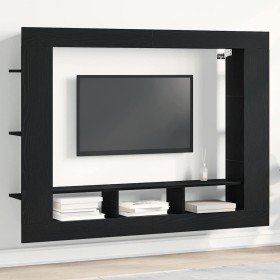 Gabinete de TV Roble negro 152 x 22 x 113 cm
