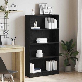 Estantería de 4 niveles de roble negro 80x24x143 cm en Librerías y estanterías | Comprar online en Foro24