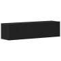 Mueble de TV de madera de roble negro 120x30x30,5 cm