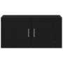 Armario de pared de madera ingeniería roble negro 80x39x40 cm