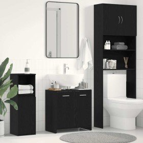 Mueble de baño para lavabo de madera de roble negro 60x33x60 cm en Muebles de baño | Comprar online en Foro24