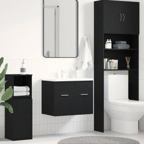 Mueble de baño para lavabo de roble negro 60x38,5x46 cm en Muebles de baño | Comprar online en Foro24
