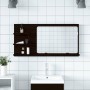 Armario de baño con espejo de roble negro 90x11x45 cm Madera de