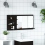 Armario de baño con espejo de roble negro 90x11x45 cm Madera de