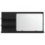 Armario de baño con espejo de roble negro 90x11x45 cm Madera de