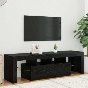 Mueble de TV con luces LED roble negro 140x36,5x40 cm en Muebles TV | Comprar online en Foro24